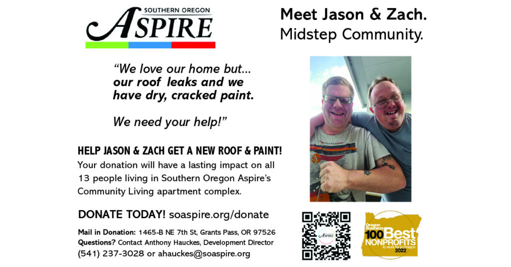A flyer for the southern oregon aspire 's midstep community.